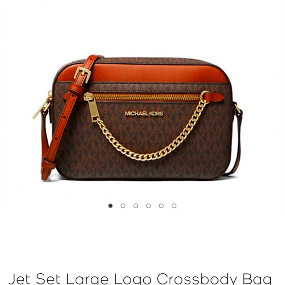 Michael Kors Brown Belt Bag with Stylish Design and Gold Chain